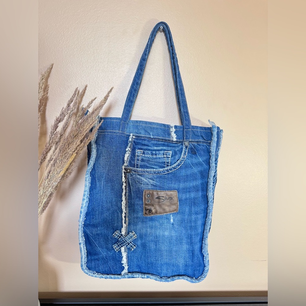 Upcycled jeans tote bag